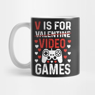 V Is For Video Game - Valentine Day Mug